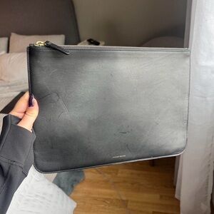 Mansur Gavriel Black Leather Pouch
